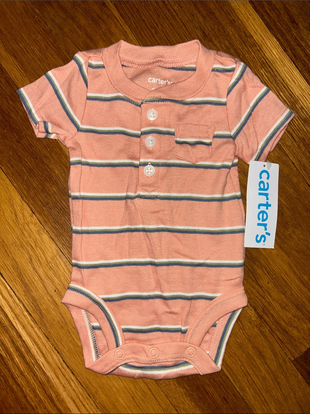 LOT OF 2 | Carter's & Little Planet Pink Striped Bodysuits Set Size Newborn